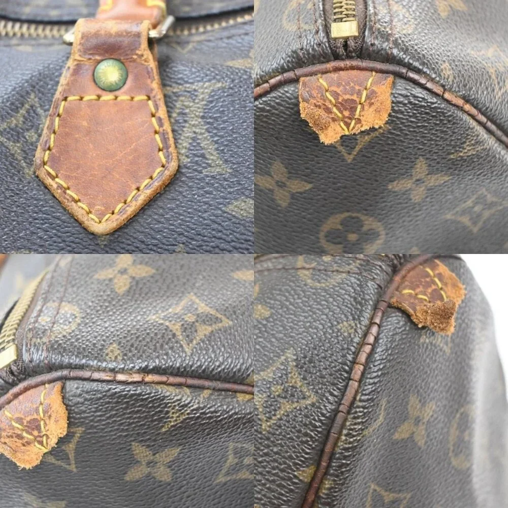 LOUIS VUITTON Speedy 35 Travel Hand Bag Monogram Leather Brown - Picture 15 of 16